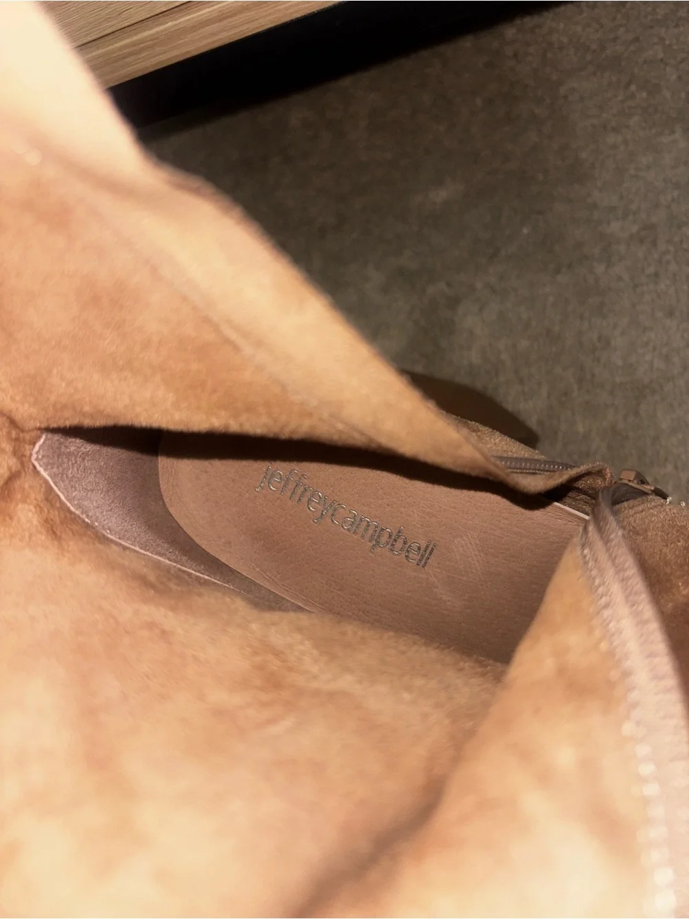 Jeffrey Campbell Taupe Suede Mexique Platform Bootie